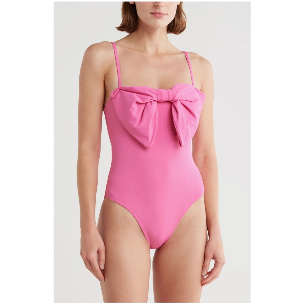 Hutch Dita Bow One Piece Swimsuit Adjustable Bubblegum Pink NWT S Girly Coquette